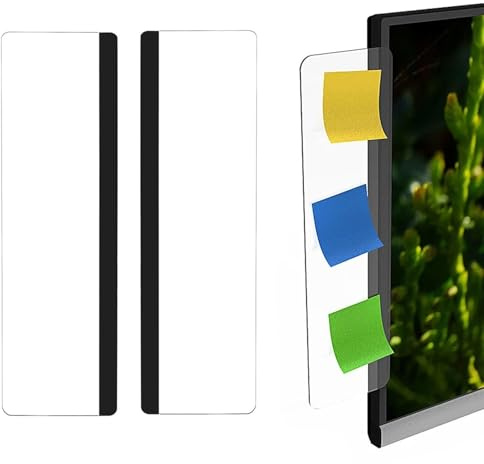 YUBBYSTU 2 Pièce Tableau MéMo,Moniteur MéMo,Computer Memo Board, Tableau De Message pour Moniteur,Acryl Message Board,Transparent Monitor Memo Board,pour office home