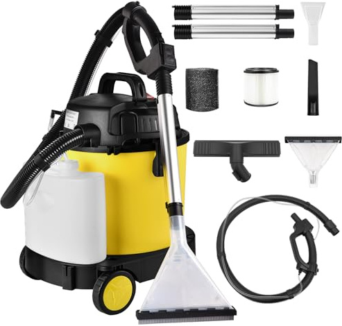 Shop Vacuum Wet and Dry, 6 Gallon, 5.5 Peak HP Portable Wet Dry Vac, 17 KPA Max Power with a Soap Tank, Filters, Hose and Attachments, 4 in 1 Shop Wet Dry Vacuums, for Home, Car, Garage & Workshop