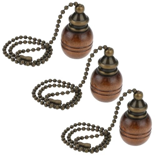 ECSiNG 3 Piezas Cadena de Extensión para Ventilador de Techo de Madera Decorativa 3,9x2,3cm Bronce 12 Pulgadas 30cm Juego de Cadenas para Lámpara de Techo Ventilador