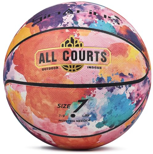 Sinarius Basketball Größe 7, Kinder Jugend Erwachsene Basketbälle, Outdoor Indoor Basketball mit pumpe