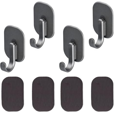 Confezione da 4 ganci magnetici extra forti, ganci magnetici per lavagne, frigoriferi, armadietti e altro ancora, design antiscivolo, nero