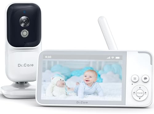 Dr.Care NeoView Baby Monitor with Camera and Night Vision, 3.5” Screen, 2-Way Audio, Real-Time, VOX Mode, Temperature Sensor, Lullabies, Baby Monitor Video No Wi-Fi (1 Camera + 1 Monitor)