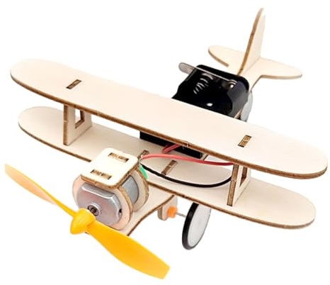 Avión de Madera DIY 1 Set, Modelo de Montaje Educativo para Niños | 1 Juego de Experimentos, Manualidades y Aprendizaje Temprano, Pensado para Estudiantes