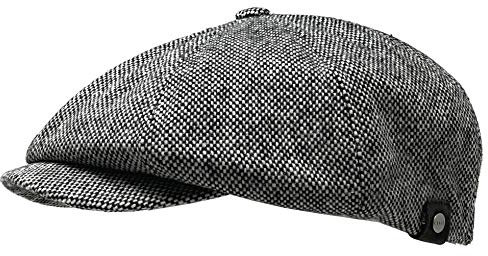 WEROR Schiebermütze Herren/Damen – Schirmmütze Mütze Herrenmütze mit Schirm – Flatcap mit Baumwollfutter - Herbst/Winter – WEROR-10.1 (58, 59, Grau-Schwarz)