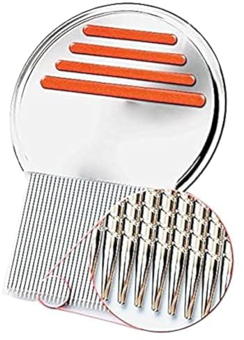 Orange Cross Professional Stainless Steel Lice, Nit, and Super Lice Removing Comb - Head Treatment Brush