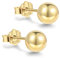 Kugel-Ohrstecker gold vergoldet Silber 925 klein rund 3mm-8mm, schlichte polierte KugelOhrringe, minimalistischer hypoallergener Schmuck als Geschenk (4mm)