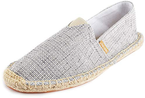 Alexis Leroy Espadrilles en Lin Bout Fermé Décontractée Plat Loafers Chaussures pour Homme Blanc 45 EU