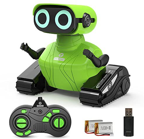 HONGCA Robot Jouet Enfant, Robots Intelligent avec Programmation, Jouet télécommandé interactif pour Filles et garçons, Cadeaux de Robot Danseur avec Yeux LED et Musique pour Enfants De 4 à 12 Ans