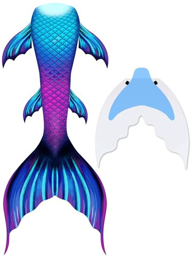 FOLOEO Meerjungfrauenflosse Erwachsene mit Monofin – Meerjungfrau Flosse Damen, Erwachsenen Monoflosse für Frauen, Männer und Teenager