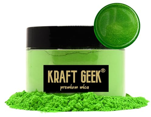Gräsgrönt premium glimmerpulver 50 g. Pulverfärg för epoxihartspigment naturlig tvålfärg, ljus, slime, badbomber, smink, nagel, tyg, tygfärg, vaxsmältning etc. Ljusgrön
