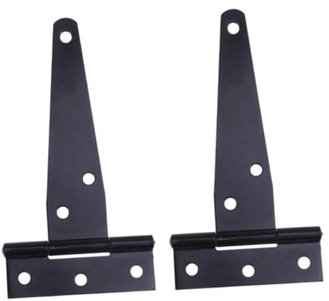 KITANDOVE Heavy Duty Black Paint T-Strap Hinge for Wooden Fence Inches Gate Hinges Set Screws