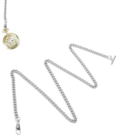 Jwthee Cadena Llavero, Cadena De Reloj De Bolsillo De Metal Retro, Cadena De Reloj De Bolsillo De Metal, Cadena De Billetera Decorativa para Ropa para Hombres Y Mujeres