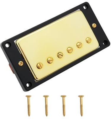 OTOTEC 52-mm-Bridge-Gitarren-Humbucker-Doppelspulen-Tonabnehmer Goldener Tonabnehmer für E-Gitarre Kompatibel mit LP-Stil Kompatibel mit Gibson Les Paul mit Schrauben