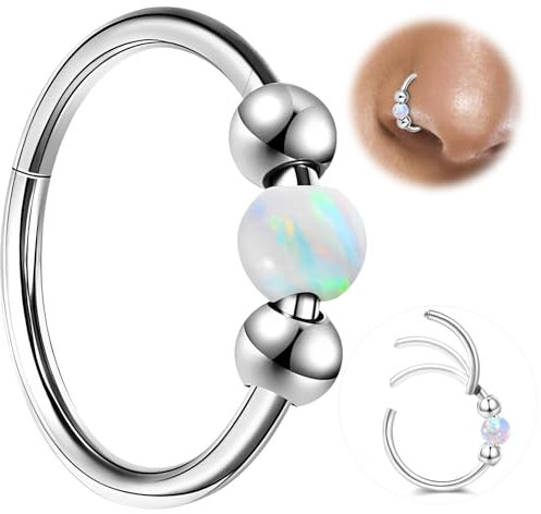 exatta Nasenring - Nostril Piercing 18G 8mm, Ohr & Septum Piercing, Helix & Tragus Ring, Conch Clicker, Lippenring - Nose Ringe Schmuck