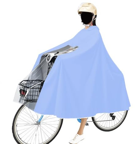 Regenponcho Fahrrad, Damen Herren Wasserdicht Radfahren Regencape, Blau Unisex Wiederverwendbar Regenbekleidung, für Fahrräder, Mountainbikes, Elektrofahrräder