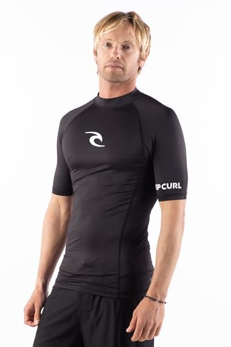 Short Sleeve Rashguard - UPF 50+ Sun Protection Surf Shirt, Tight Fit Rash Vest