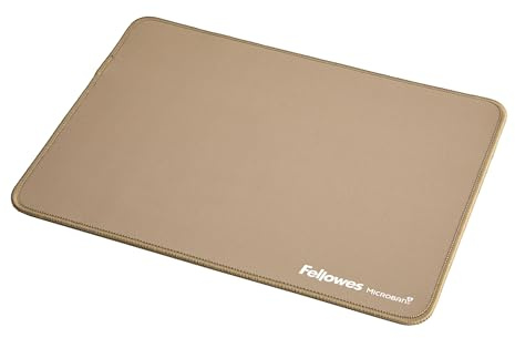 Fellowes Breyta Tapis de Souris Ergonomique Extra-Large – Sable – Base antidérapante en Caoutchouc, Bords Cousus résistants, Protection Microban, optimisé pour Les Souris optiques et Laser