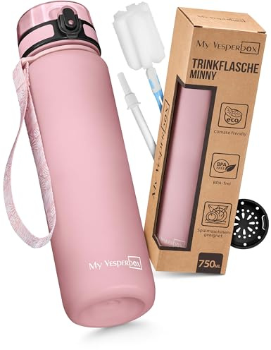 My Vesperbox® botella para niños [350 ml] – botella de agua apta para bebidas con gas y a prueba de fugas – botella infantil – para la escuela y el deporte – botella para niñas y niños