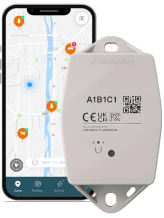 Traceur GPS Professionnel Trakmy Maxi Blanc – Autonomie 5 Ans – sans Recharge ni Câblage – Installation Facile – Suivi Discret Haute Précision pour Voitures, Motos, Remorques, Bateaux, Chantiers