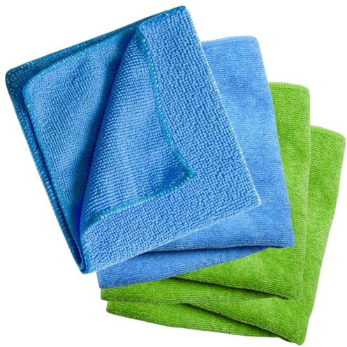 4 panni in bambù di cotone, 30 x 38 cm, panni in bambù, assorbenti, panni per la pulizia in microfibra, panni riutilizzabili per superfici lucide, per pulire e spolverare