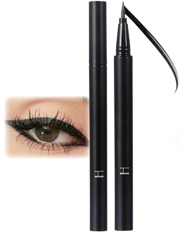 Metallic Glitzer Eyeliner, Diamond Liquid Eyeliner Schwarz, Glitter Flüssiger Kajal Stift, Wasserfest & Wischfest Metallischer Eye Liner, Hochpigmentiert & Langlebig Kajalstift für Gesicht & Körper