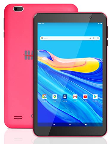 Haehne Tablet 8 Pollici Android, 2GB RAM 32GB ROM, Quad Core, 1280x800, WiFi, Bluetooth, GPS, Tablet per Bambini,Rosa