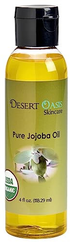 Desert Oasis Skincare | USDA Certified Organic Jojoba Oil – 100% Pure, Cold Pressed, Natural Conditioner for Face, Hair, Skin, Nails, Tattoos & Piercings – Large Size (4 fl oz / 118 ml)