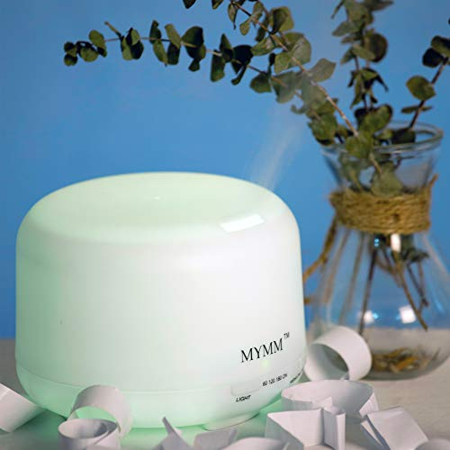 MYMM Umidificatore,diffusore aromaterapico Aromi Essenziale,depuratore d'Aria,Luce Notturna,Lampada LED a 7 Colori, vaporizzatore ad ultrasuoni per Ufficio, Camera da Letto, Salone di Bellezza, Bar