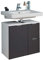 trendteam smart living - Waschbeckenunterschrank Unterschrank - Badezimmer - Concept One - Aufbaumaß (BxHxT) 60 x 64 x 34 cm - Farbe Weiß mit Grau - 185030303