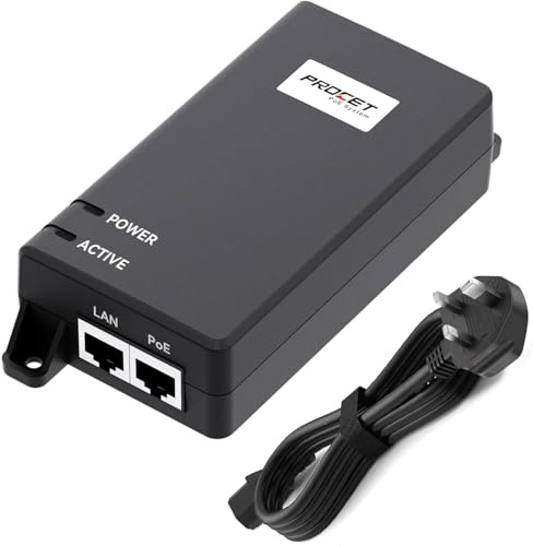 PROCET 5 Gigabit PoE Injector up to 60W PoE++, IEEE802.3af/at Standard Compliance for eero PoE 6/UniFi U6 Enterprise, U7 Pro XGS Wireless Access Point, High Power PTZ Camera, CCTV Camera