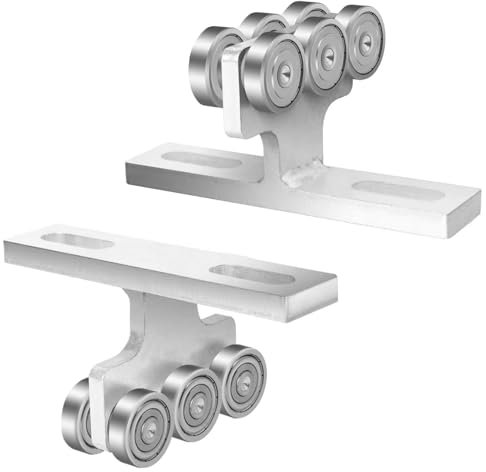 2 Uds Conjunto de Carro de 6 Ruedas Rodillo de Carro de Polipasto Eléctrico Capacidad de Carga de 255KG con Rodamientos de bajo Ruido para Canal de Puntal
