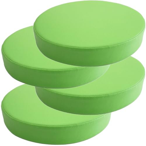 SDNAM Rundes Stuhlkissen Aus Kunstleder,/40 X 40 Cm/45 X 45 cm/50x50cm, Rundes Memory-Schaum-Sitzkissen, wasserdichte, rutschfeste Runde Stuhlpolster(G10,4pcs 50X50X8cm)