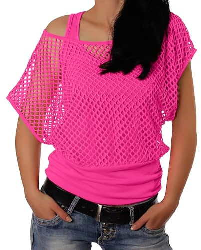 Déguisement Année 80 90 Femme Fluo T-Shirt Resille, Débardeur Jambières Gants en Maille Costume, Kit Annee 80 Femme Accessoires Carnaval Vêtements D'aérobic Fête Thème Ajuster