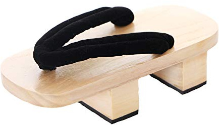 Kawaii-Story K-G-20-1 Sandales unisexe en bois clair avec chaussettes Tabi Kimono Geisha Kendo Samouraï Noir clair, Noir , 42 EU Large