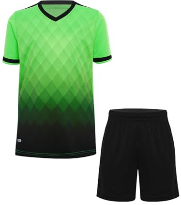 Sinleey Set träningsoverall sommar pojkar barn kortärmad t-shirt tröja med korta byxor joggingdräkt fotboll