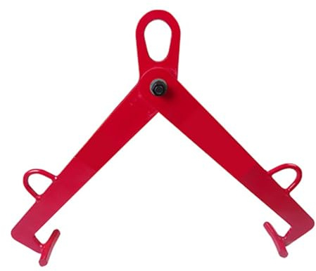 Abrazadera Vertical para elevación de bidones de Aceite, Gancho de Acero aleado de Alta Resistencia, Abrazadera para Chapa metálica, para Uso Industrial y de almacén (Rojo)