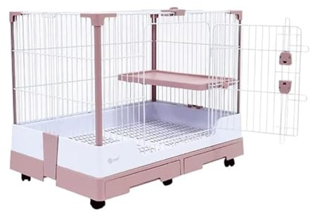 Voljär Stora Vintage Fågelburar Smidesjärn Fågelbur Med Hjul Bärbar Reseflyg Utomhusmöbler Dekorativ Fågelbur(Pink)