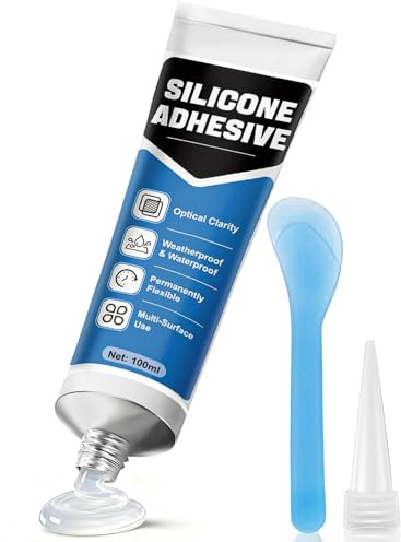 XINGHUO Silicone Transparent, Colle Plastique Extra Forte, Colle Silicone, Colle Transparente, Colle Résistante à L'eau, Durable, le Plastique, la Céramique et le Métal etc Surface Lisse, 100ML