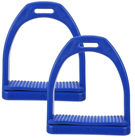 GRIRIW Estribos de Plástico Azul Grandes para Silla de Montar con Almohadillas de Goma Antideslizantes Estribos de Seguridad para Montar a Caballo Resistentes para Deportes Ecuestres