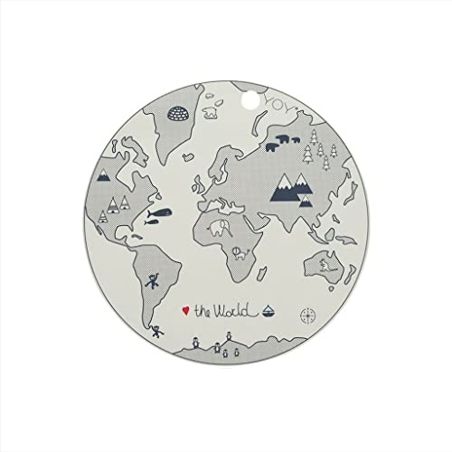 OyOy Mini World Placemat: Kinder Platzsetz Die Welt Weltkarte Rund Abwaschbar Ø 39 cm 100% Silikon - 1100920