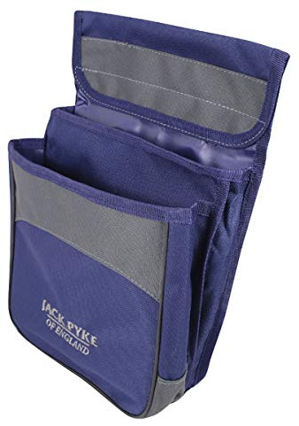 JACK PYKE Sporting Cartridge Pouch – 600D Cordura Shotgun Shell Holder with Dual Pockets, Belt Mounted, Holds 50 Cartridges, Waterproof Ammo Bag for Clay & Game Shooting - Navy Blue