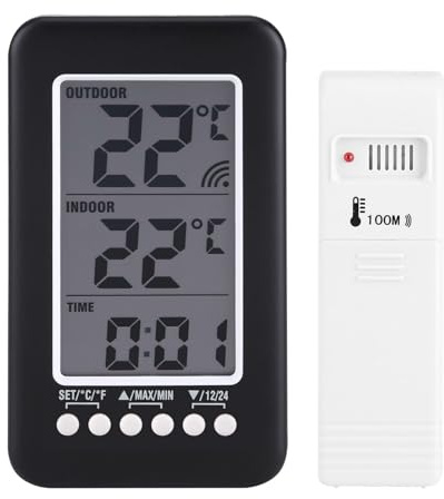Thermometer Temperatur Innen-Außen-Thermometer Digitales LCD-Display Raumthermometer Außentemperatur für Büro Haus Gewächshaus Zimmer