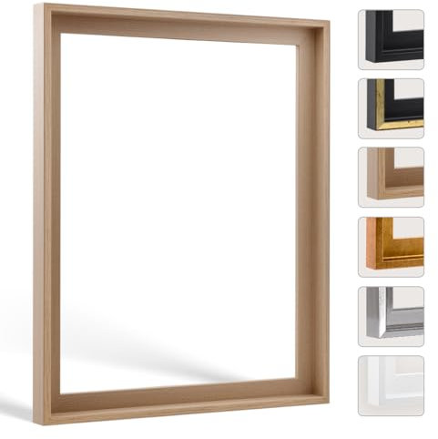 Bildershop-24 Schattenfugenrahmen mit Schattenfuge Lemgo Rahmen für Keilrahmenbilder und Leinwände 40 X 50cm Eiche Natur Dekor