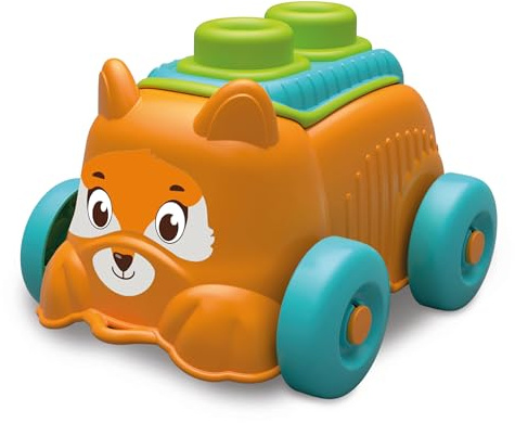 Clementoni Soft Clemmy - Touch And Play Sensory Puppy, Bambini 6-36 Mesi, Cesto Raccoglitore a Forma di Volpe con 4 Mattoncini, Gioco Prima Infanzia, Sviluppa Manualità e Tatto, Made in Italy, 17487