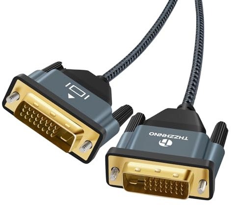 Thzzhnno DVI auf DVI Kabel 3M, Vergoldet und Geflochten DVI D 24 + 1 auf DVI-Kabel hohe Auflösung 2560 x 1601 für Spiele, DVD, Laptop, HDTV, PC, Display