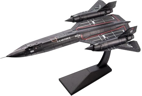 Piececool Metal Puzzle 3D Aereo da Ricognizione SR-71, Aeroplani a Getto Puzzle 3D Metallo, Modellini per Acciaio Inossidabile, Regalo, Raccolta, Metallico, Modellismo da Costruire Adulti, 84 Pezzi