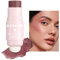 Liquid Blush,Cream Blush Stick,Pink Powder Blush,Blusher for Older Women,Liquid Blush Soft Cream Face Blush,Double-Head Blush Stick with Soft Puff,Waterproof & Long Lasting Makeup Cream Blush Stick