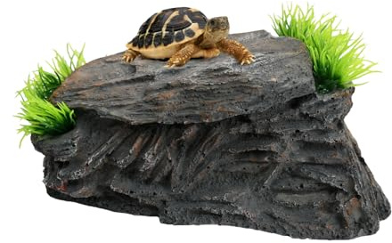 Godneei Decoración para acuario cueva de resina – Accesorios temáticos para tortuga y camarones, adornos ocultos