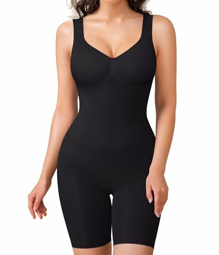 BRABIC Waist Trainer Shapewear Bodysuits for Women Tummy Control Seamless Full Low Back Faja Body Shaper Butt Lifter(Black, Large)