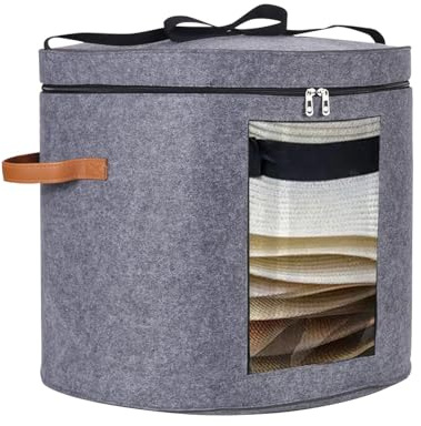 Caja De Sombrero, Caja De Sombrero, Organizador De Sombrero Con Borde , Bolsa Organizador De Tapa De Plegable Con Tapa Y Ventana Clara, Caja De Contenedor De Cubierta En F